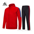 Aangepaste hoogwaardige sportkleding 100% polyester blauw tracksuit